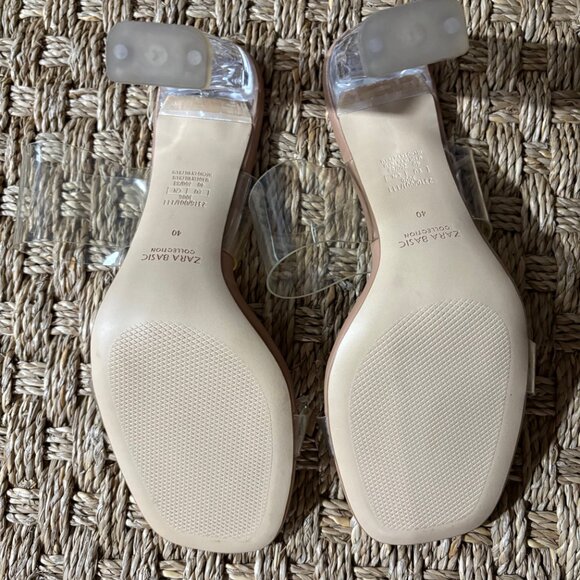 Zara Basic Collection clear strappy sandals with chunky lucite heel - Picture 8 of 8